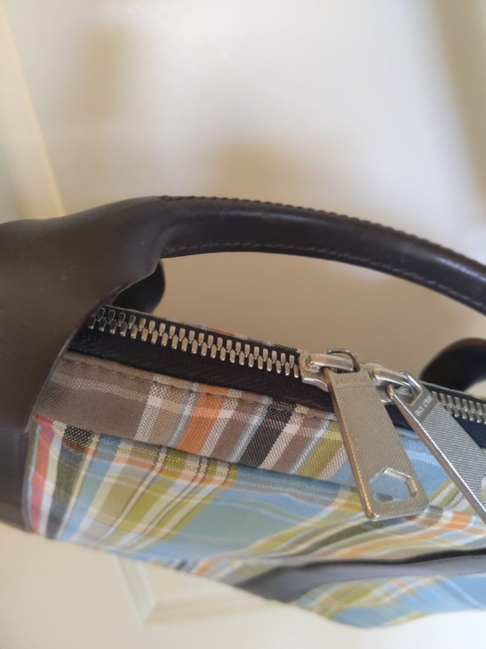 Jack Spade Colorful Madras Plaid Messenger Bag - Picture 4 of 5